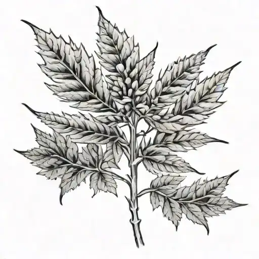 weed plant growing together tattoo design idea