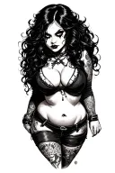 chubby slutty goth girl tattoo design idea