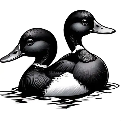 Duck in love tattoo design idea