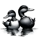 Duck in love tattoo design idea