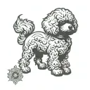 bichon frise dog silhouette inside tattoo design idea