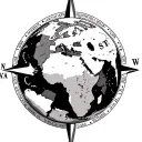 globe with texas gulf coast, on compass rose surrounded, with SAT across the globe tattoo design idea