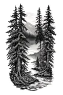 alaska forrest themed half sleeve tattoo design idea