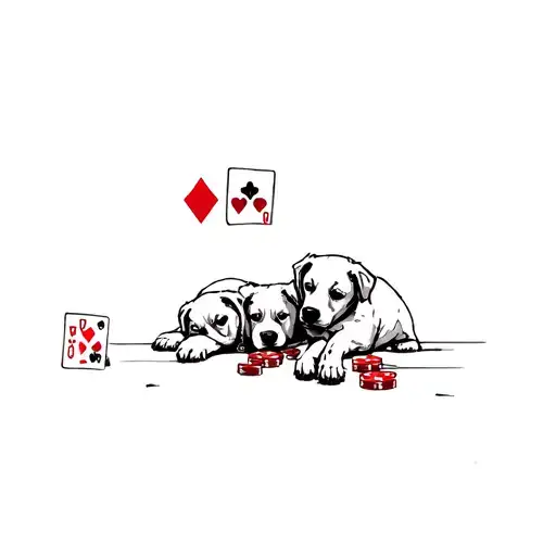 dogs playing poker tattoo design idea