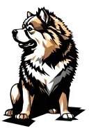 chow chow chow silhouette tattoo design idea