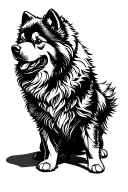 chow chow chow silhouette tattoo design idea