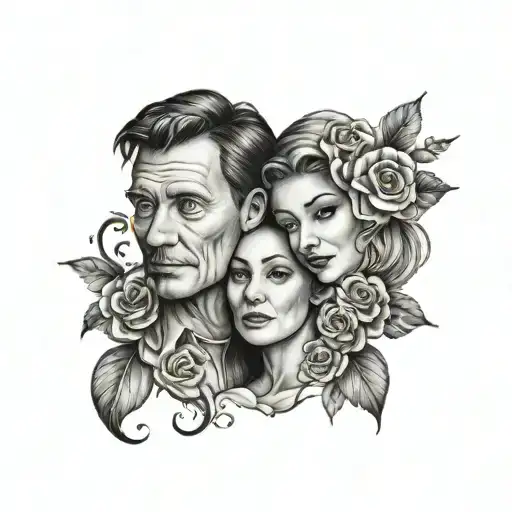 mom dad tattoo design idea