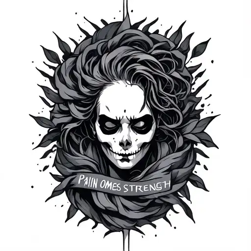 Pain Comes Strength tattoo design idea
