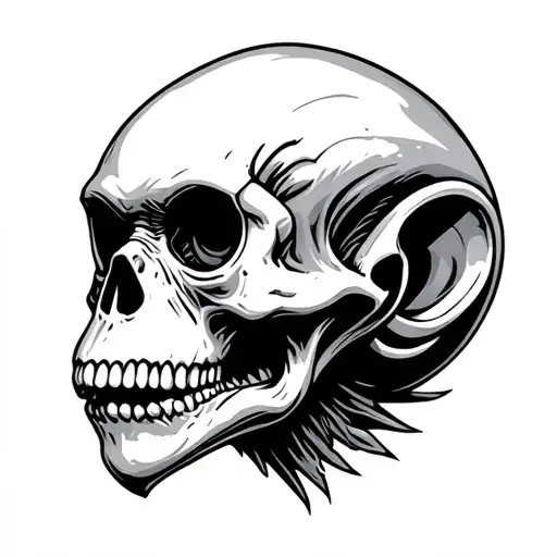 SKULL MONKEY ALIEN tattoo design idea