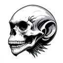 SKULL MONKEY ALIEN tattoo design idea