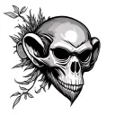 SKULL MONKEY ALIEN tattoo design idea