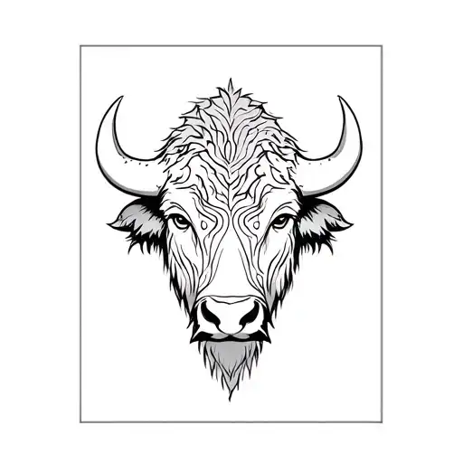 bison face tattoo tattoo design idea