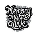 "Memory makes alive" writimg tattoo design idea