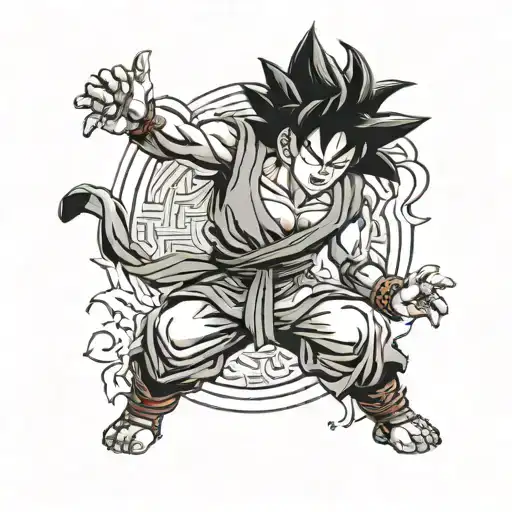 goku turning super saiyan tattoo design idea