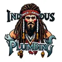 "Indigenous Plumbing " dreadlock painted face Native American plumber using wrench  tattoo design idea
