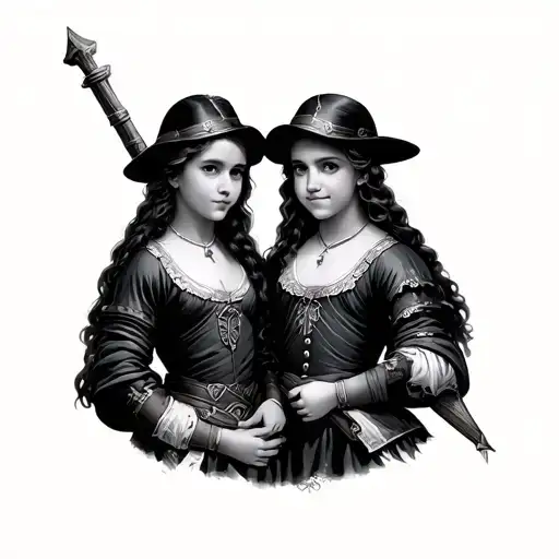 3 Musketeers for 2 girls and 1 boy tattoo design idea