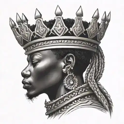 African crown tattoo design idea