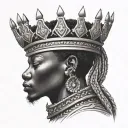 African crown tattoo design idea