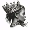 African crown tattoo design idea