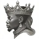 African crown tattoo design idea