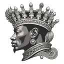 African crown tattoo design idea