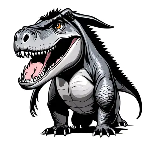 trex and eeyore tattoo design idea