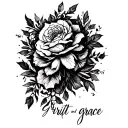 Grit and grace written tattoo design idea