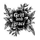 Grit and grace written tattoo design idea