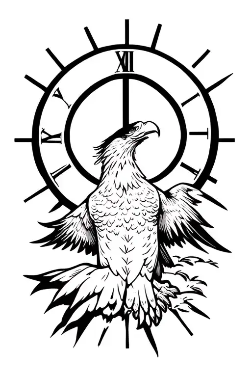 Peace And Lightining Storm And Time And Nature Tattoo with eagle  tattoo design idea
