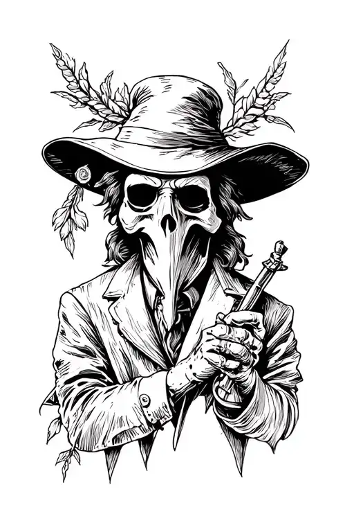 plague doctor tattoo design idea