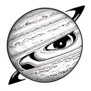 Jupiter and a superhero child tattoo design idea