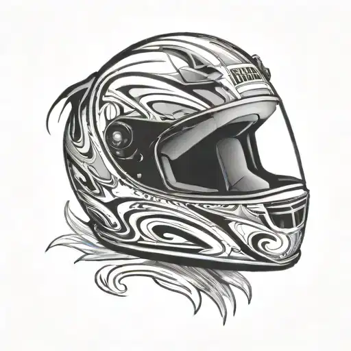 modern Racing helmet tattoo design idea