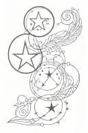 Three interwind "C" with gemini,leo and aquarius star patterns next to each,virgo star pattern above the Cs tattoo design idea