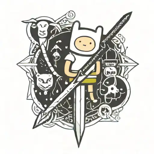 adventure time Finn sword tattoo design idea