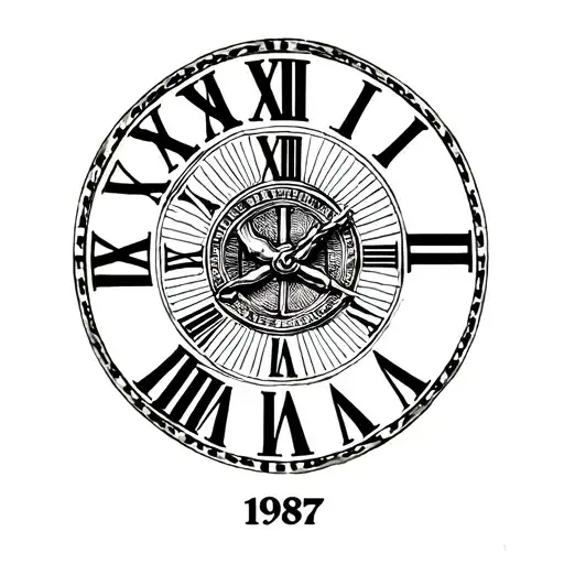 1987 Roman Numerals tattoo design idea