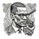malcolm x holding gun tattoo design idea