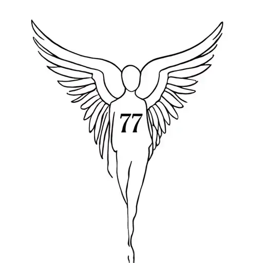 777 angel number tattoo design idea