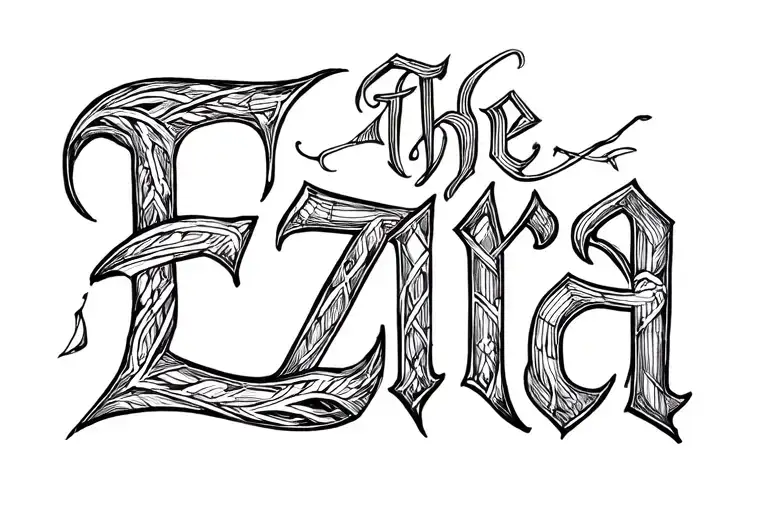 The name Ezra tattoo design idea