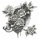 linear tattoo steps of life goes tattoo design idea