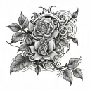 linear tattoo steps of life goes tattoo design idea