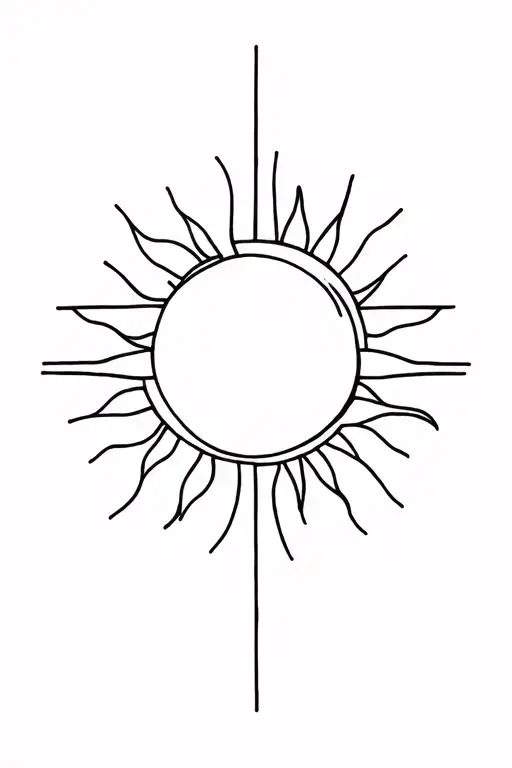 Sun, moon, lines tattoo design idea