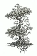 poison tree with 3 root  tattoo design idea