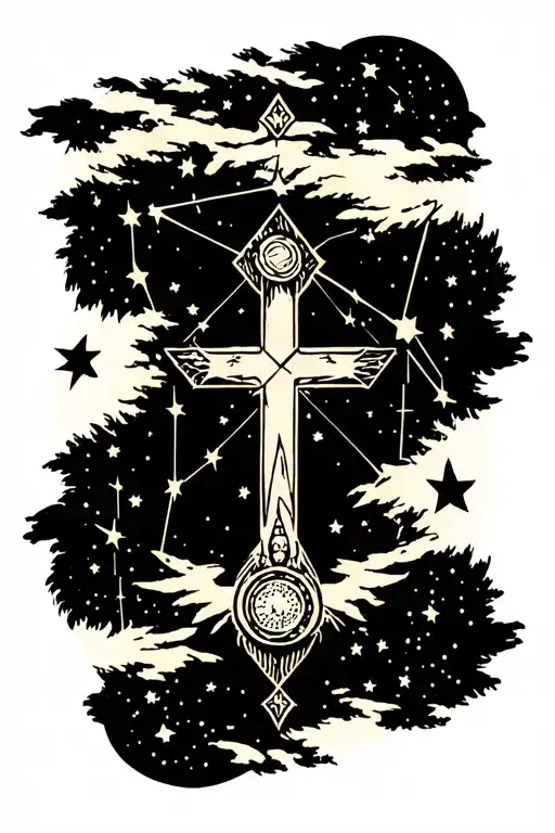 southern cross constellation tattoo design idea