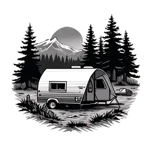 memorial tattoo for grandparents who loved camping tattoo design idea