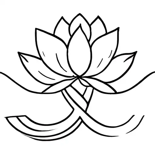 lotus flower with an infinity sign that will represent water under the flower put more shading tattoo design idea