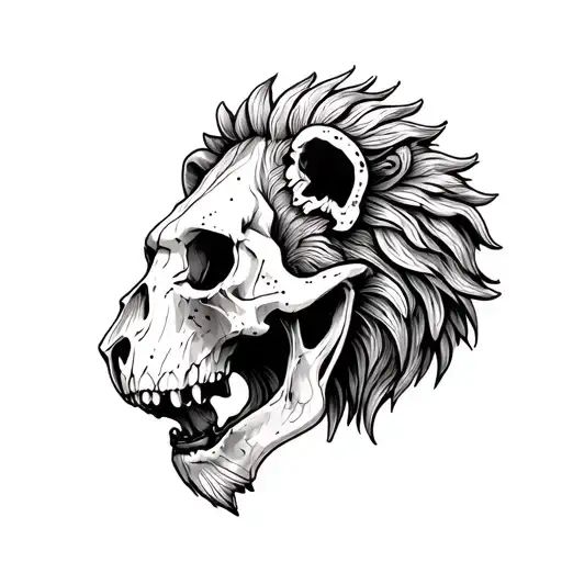 Lion Skull tattoo design idea
