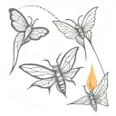 a moth to a flame tattoo design idea