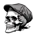 skull with cap tattoo design idea
