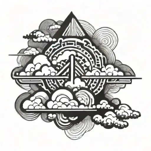 Akatsuki Cloud black lines top tattoo design idea