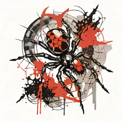 black widow spider tattoo design idea